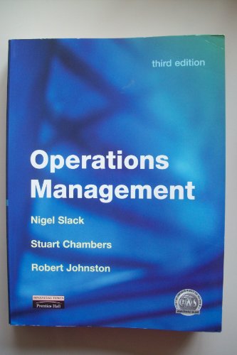 Stock image for Operations Management for sale by Better World Books: West