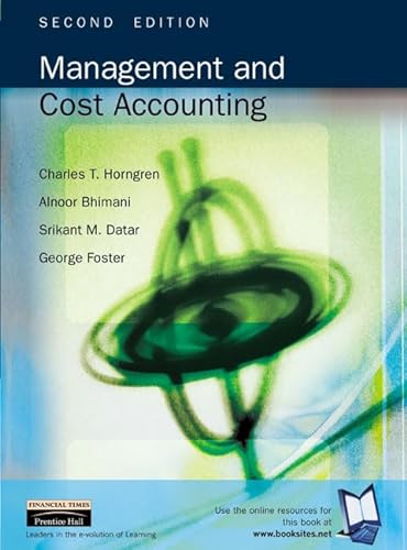 9780273651833: Management and Cost Accounting, 2nd Ed.
