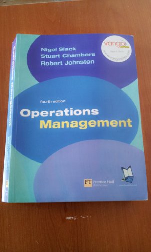 Operations Management (9780273679066) by Slack, Nigel; Chambers, Stuart; Johnston, Robert