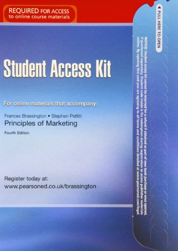 Stock image for Student Access Kit ( Principles of Marketing) for sale by Reuseabook