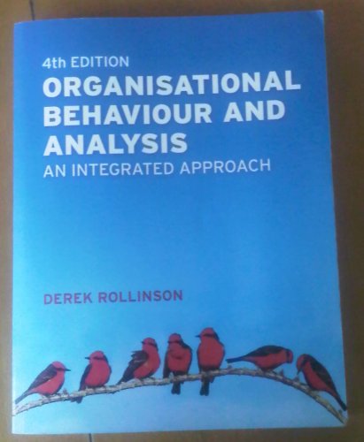 Imagen de archivo de Organisational Behaviour and Analysis a la venta por ThriftBooks-Dallas