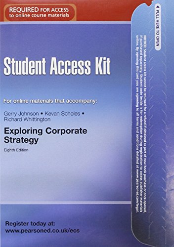 Stock image for Exploring Corporate Strategy: student access kit for online materials that company for sale by medimops