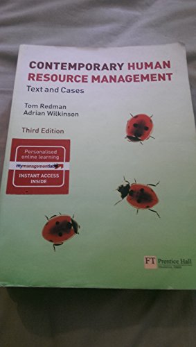 Imagen de archivo de Contemporary Human Resource Management : Text and Cases a la venta por Better World Books