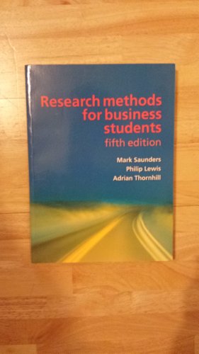 Beispielbild fr Research Methods for Business Students (5th Edition) zum Verkauf von More Than Words