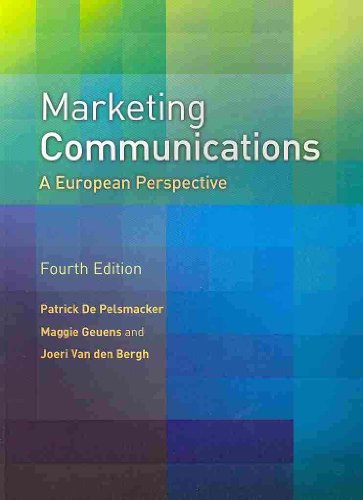 Beispielbild fr Marketing Communications: A European Perspective zum Verkauf von AwesomeBooks