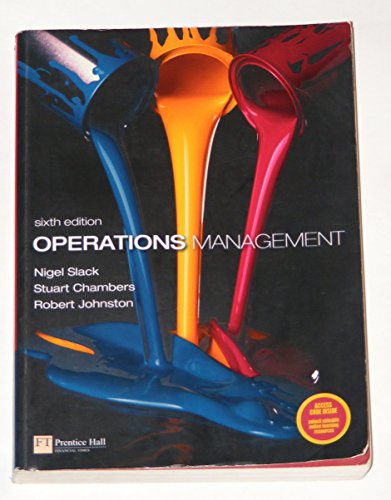 Stock image for Operations Management for sale by Better World Books: West