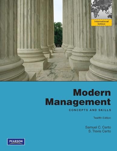 Beispielbild fr Modern Management: Concept and Skills: International Edition zum Verkauf von Ammareal