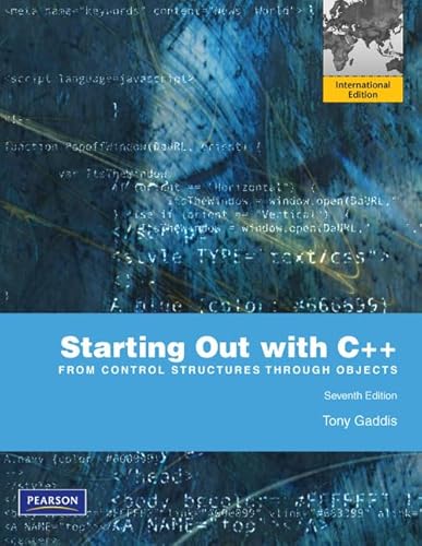 9780273759836: Starting Out with C++: From Control Structures through Objects: International Edition