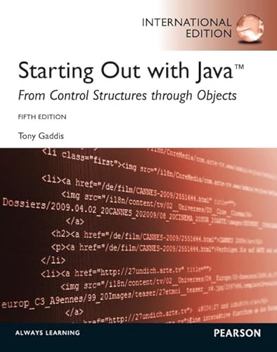 9780273774426: Starting Out with Java: From Control Structures through Objects: International Edition