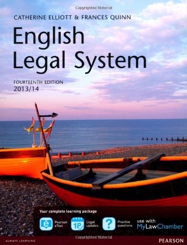 9780273784456: English Legal System 2013/14 + MyLawChamber Pearson eText Acess Code