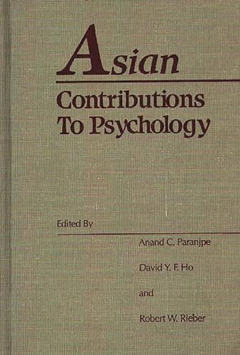 Imagen de archivo de Asian Contributions to Psychology a la venta por Better World Books