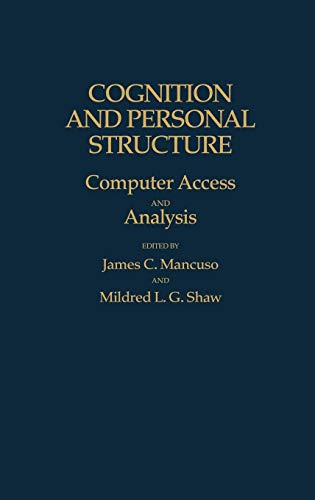 Stock image for Cognition and Personal Structure : Computer Access and Analysis for sale by Better World Books