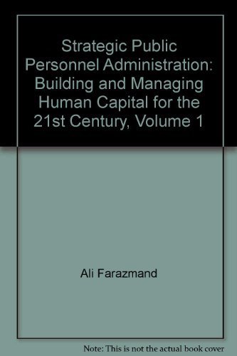Stock image for Strategic Public Personnel Administration, Volume 1 for sale by HPB-Red