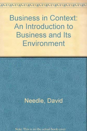 9780278000056: Business in Context: An Introduction to Business and Its Environment (Business in Context Series)