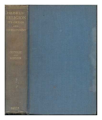 Imagen de archivo de Hebrew Religion Oesterley, W. O. E. and Robinson, Theodore H a la venta por Langdon eTraders