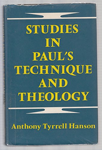 Beispielbild fr Studies in Paul's Technique and Theology zum Verkauf von Anybook.com