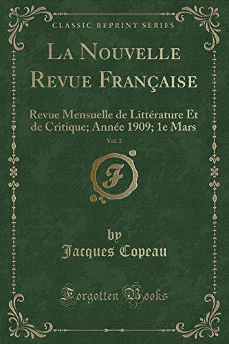 Stock image for La Nouvelle Revue Fran?aise, Vol. 2 for sale by PBShop.store US