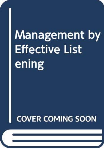 9780283995767: Management by Effective Listening