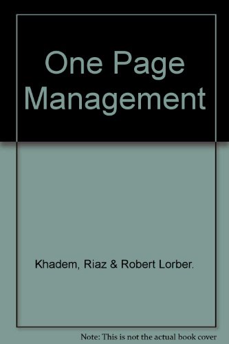 Beispielbild fr One Page Management zum Verkauf von WorldofBooks
