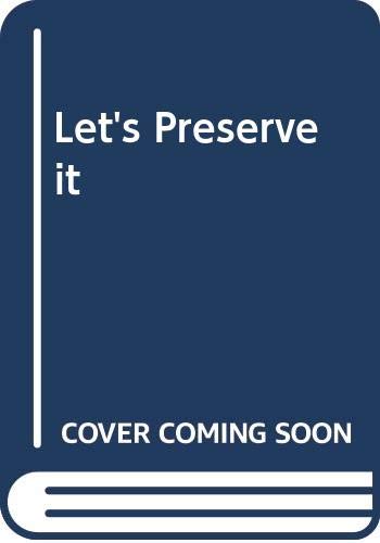 9780285502772: Let's Preserve it