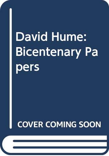 Stock image for David Hume: Bicentenary Papers for sale by WeSavings LLC