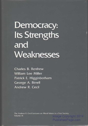 Imagen de archivo de Democracy : Its Strengths and Weaknesses a la venta por Better World Books