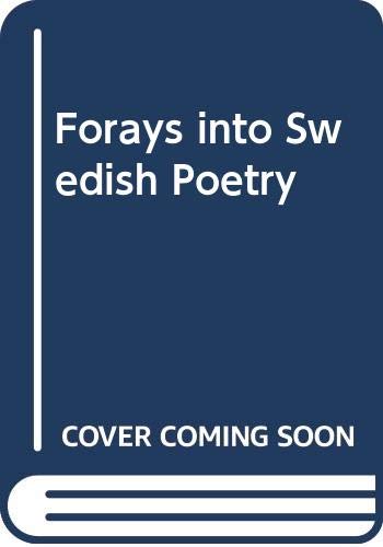 Imagen de archivo de Forays into Swedish poetry a la venta por HPB-Red