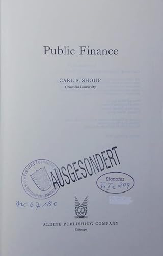 Imagen de archivo de Public Finance a la venta por Better World Books