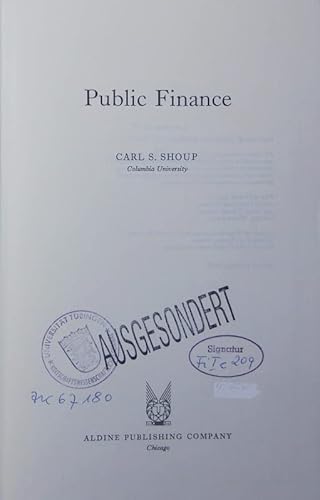 Stock image for Public Finance for sale by Better World Books
