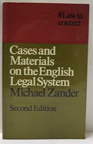 Stock image for Cases and Materials on the English Legal System for sale by AwesomeBooks