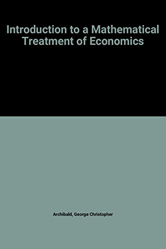 Imagen de archivo de Introduction to a Mathematical Treatment of Economics a la venta por WorldofBooks