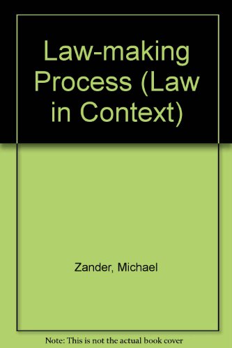 Imagen de archivo de Law-making Process (Law in Context S.) a la venta por AwesomeBooks