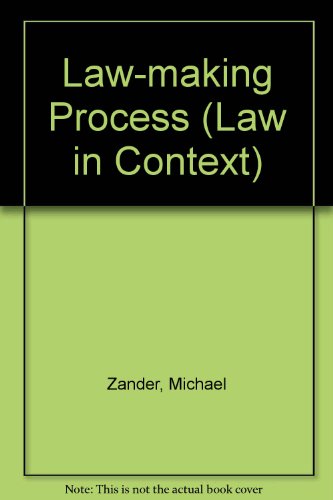 9780297777519: Law-making Process (Law in Context S.)