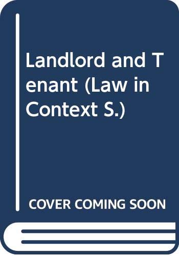 Stock image for Landlord and Tenant (Law in Context S.) Partington, Martin for sale by Langdon eTraders