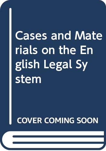 Stock image for Cases and Materials on the English Legal System for sale by medimops