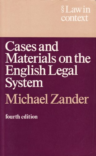 Beispielbild fr Cases and Materials on the English Legal System (Law in Context S.) zum Verkauf von WorldofBooks