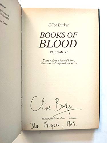 9780297787624: Books of Blood: v. 2