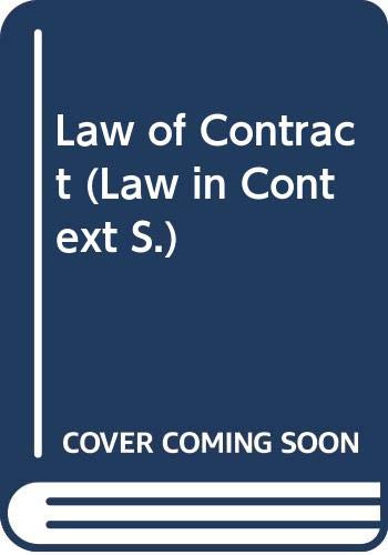 Stock image for Law of Contract (Law in Context) for sale by medimops