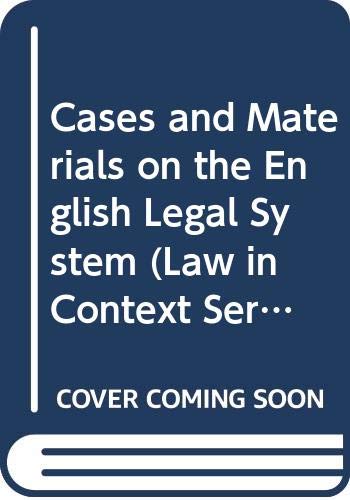 9780297793533: Cases and Materials on the English Legal System
