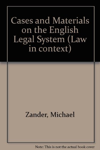 Beispielbild fr Cases and Materials on the English Legal System (Law in context) zum Verkauf von Reuseabook