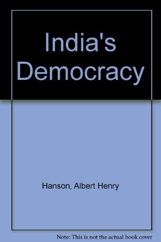 Beispielbild fr India's Democracy zum Verkauf von Anybook.com