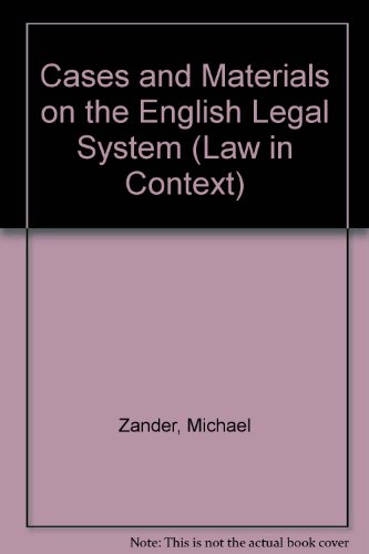Stock image for Cases and Materials on the English Legal System. First Edition. for sale by Plurabelle Books Ltd
