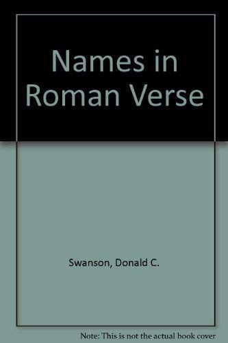 9780299045609: Names in Roman Verse