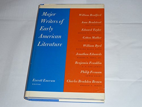 Beispielbild fr Major Writers of Early American Literature : Introductions to Nine Major Writers zum Verkauf von Better World Books