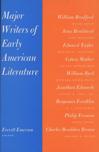 Beispielbild fr Major Writers of Early American Literature zum Verkauf von Wonder Book