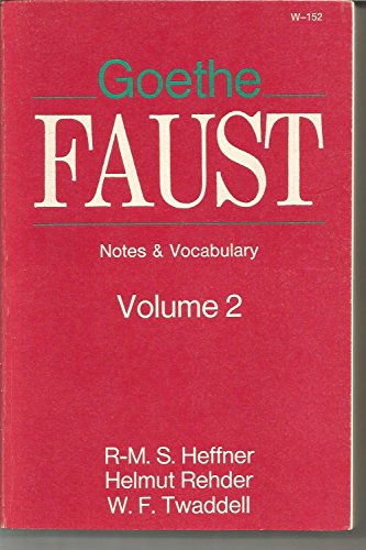 9780299068844: Notes and Vocabulary (v. 2) (Faust)