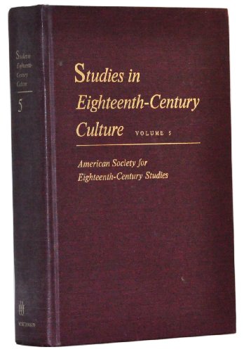 Stock image for Studies in Eighteenth-century Culture: v. 5 for sale by Better World Books