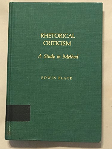 9780299075507: Rhetorical Criticism: A Study in Method