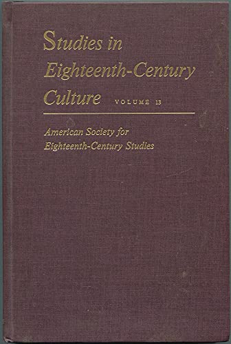 Stock image for Studies in Eighteenth-Century Culture: 013 for sale by Better World Books