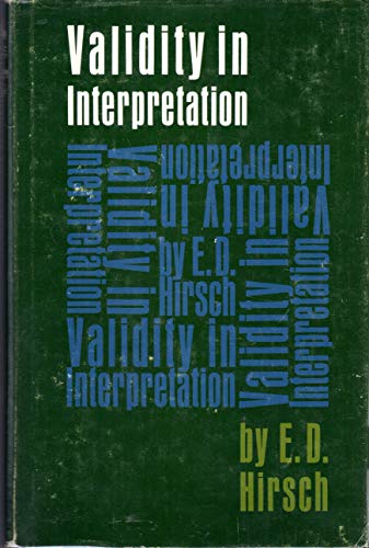 Beispielbild fr Validity in Interpretation zum Verkauf von ThriftBooks-Atlanta